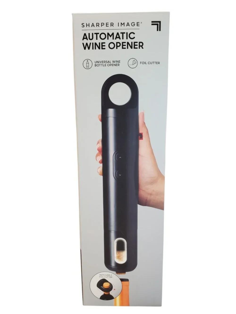 NEW Sharper Image Automatic Universal Wine Bottle Opener with Foil Cutter
